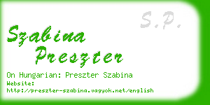szabina preszter business card